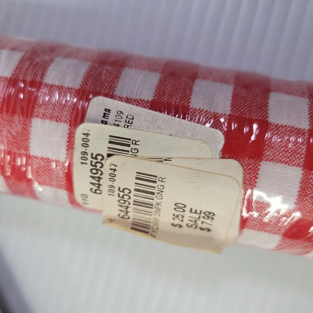 My Drap Cotton Napkins Red Blue Gingham Check 60 Units NEW BBQ Picnic Farmhouse